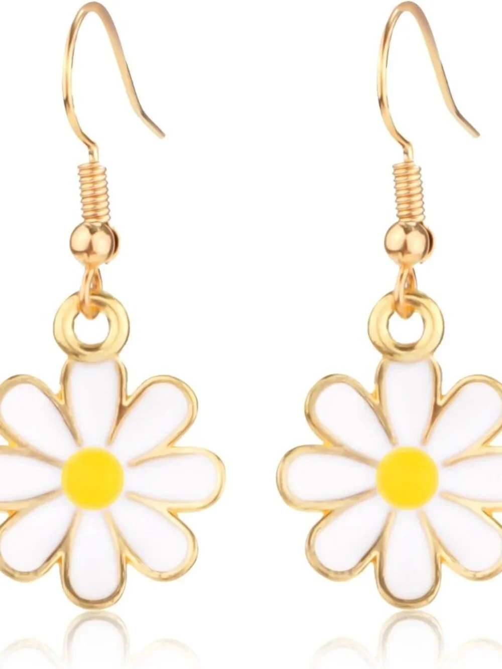 Daisy Flower Earrings for Women, Cute Sunflower Small Dangle Drop Earrings Gold